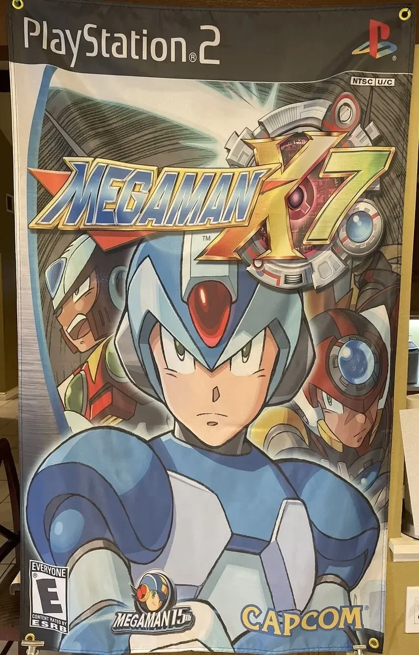 PS2 Mega Man X7 5' Flag Banner Poster / Sony PlayStation 2 Capcom